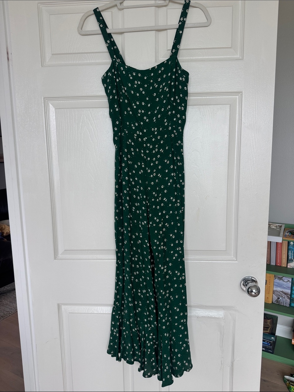 Faithfull the Brand Green Floral Spaghetti-Strap Jumpsuit